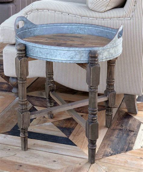 galvanized metal house decor|galvanized farmhouse side table.